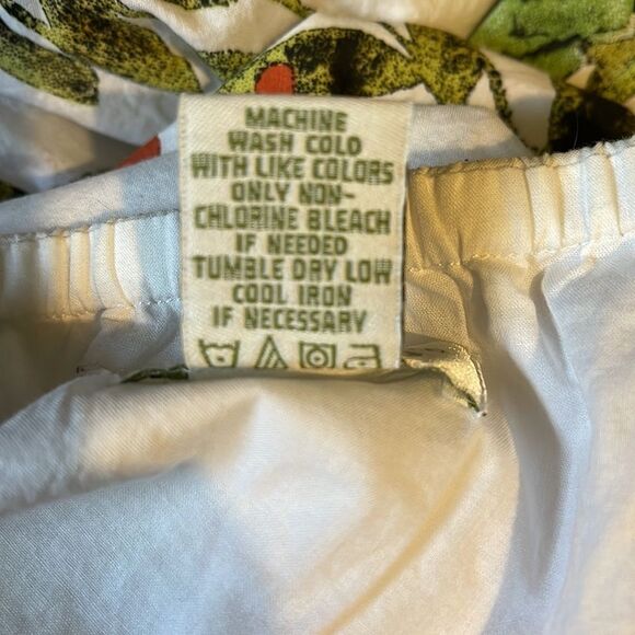 Orvis Vintage 1990s Y2K Retro Style A Line White Floral Cotton Skirt XS - Picture 15 of 15